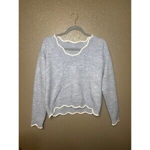 FREE SHIP Light Blue Sweater w/ Detailing